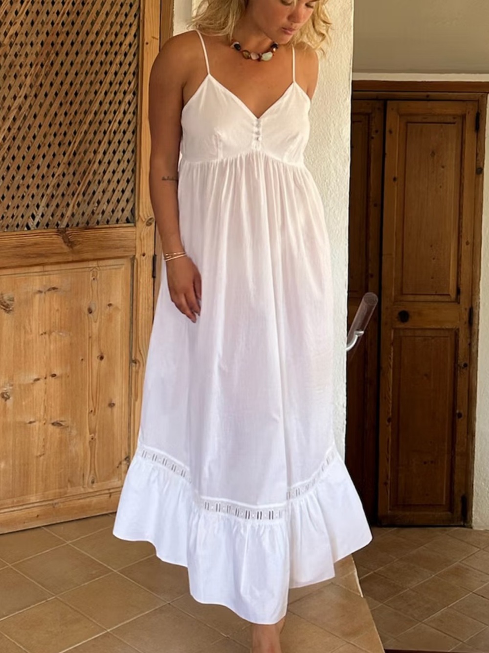 NWT Djerf Avenue Airy Poplin Midi Dress White - Picture 2 of 9